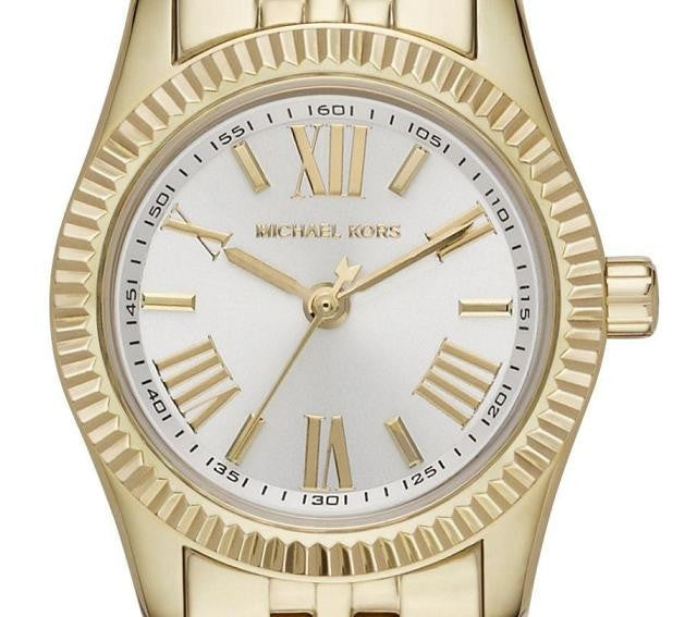  Shop Authentic Michael Kors Lexington Quartz Silver Dial Gold Steel Strap Watch For Women - MK3229 - Luxxuri