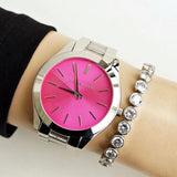  Shop Authentic Michael Kors Slim Runway Quartz Pink Dial Silver Steel Strap Watch For Women - MK3291 - Luxxuri