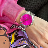  Shop Authentic Michael Kors Slim Runway Quartz Pink Dial Silver Steel Strap Watch For Women - MK3291 - Luxxuri