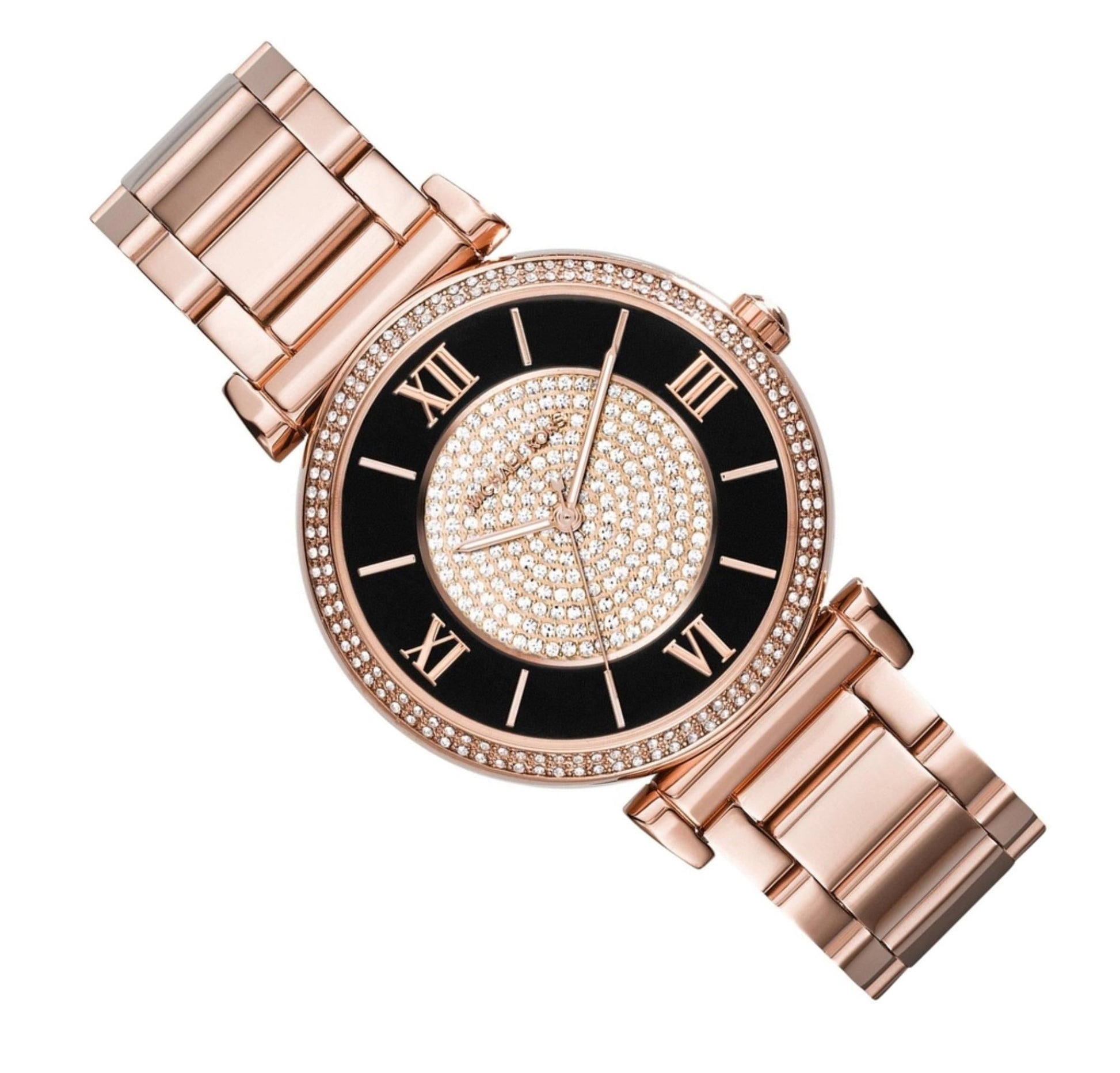  Shop Authentic Michael Kors Catlin Black Dial Rose Gold Steel Strap Watch for Women - MK3339 - Luxxuri