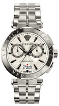  Shop Authentic Versace Aion Chronograph White Dial Silver Steel Strap Watch for Men - VBR040017 - Luxxuri