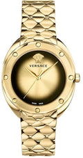  Shop Authentic Versace Shadov Quartz Gold Dial Gold Steel Strap Watch for Women - VEBM00618 - Luxxuri