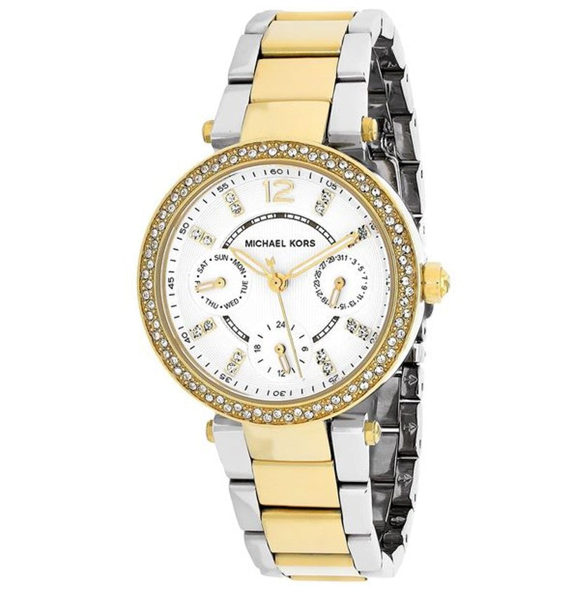  Shop Authentic Michael Kors Parker White Dial Two Tone Steel Strap Watch for Women - MK6055 - Luxxuri