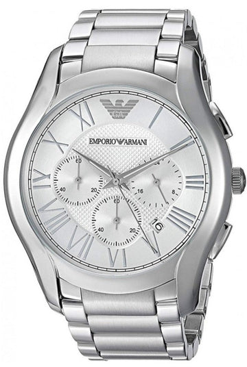  Shop Authentic Emporio Armani Valente Chronograph Silver Dial Silver Steel Strap Watch For Men - AR11081 - Luxxuri