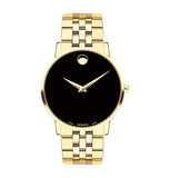  Shop Authentic Movado Museum Classic Quartz Black Dial Gold Steel Strap Watch for Men - 0607203 - Luxxuri