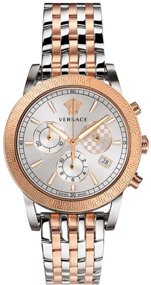  Shop Authentic Versace Sport Tech Chronograph While Dial Two Tone Steel Strap Watch for Men - VELT00319 - Luxxuri