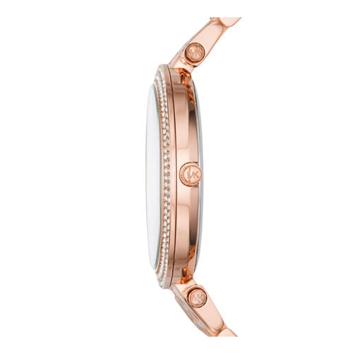 Michael Kors Darci Black Dial Rose Gold Steel Strap Watch for Women - MK3402