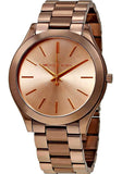  Shop Authentic Michael Kors Runway Quartz Brown Dial Brown Steel Strap Watch For Women - MK3418 - Luxxuri