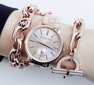  Shop Authentic Michael Kors Jaryn Quartz Rose Gold Dial Rose Gold Steel Strap Watch For Women - MK3501 - Luxxuri