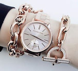  Shop Authentic Michael Kors Jaryn Quartz Rose Gold Dial Rose Gold Steel Strap Watch For Women - MK3501 - Luxxuri