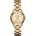  Shop Authentic Michael Kors Mini Runway Slim Gold Dial Gold Steel Strap Watch for Women - MK3512 - Luxxuri