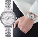  Shop Authentic Michael Kors Cinthia White Mother of Pearl Dial Silver Steel Strap Watch for Women for Women - MK3641 - Luxxuri