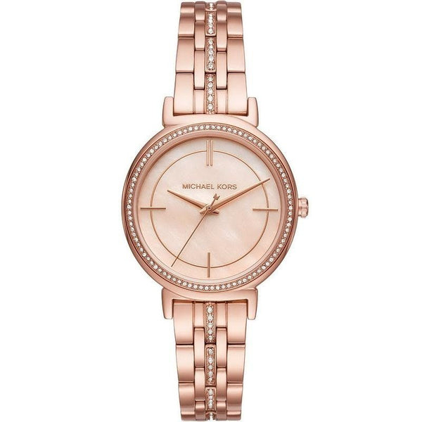  Shop Authentic Michael Kors Cinthia Mother of Pearl Rose Gold Dial Rose Gold Steel Strap Watch for Women - MK3643 - Luxxuri