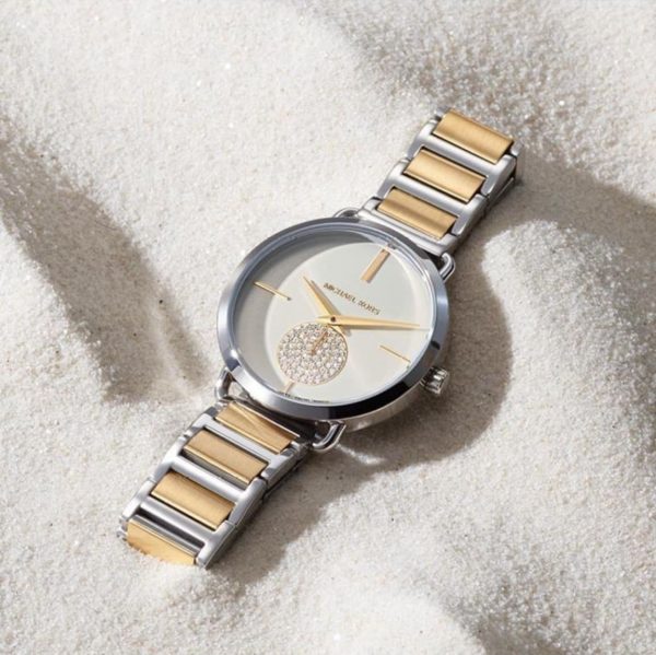  Shop Authentic Michael Kors Silver Dial Two Tone Steel Strap Watch for Women - MK3679 - Luxxuri