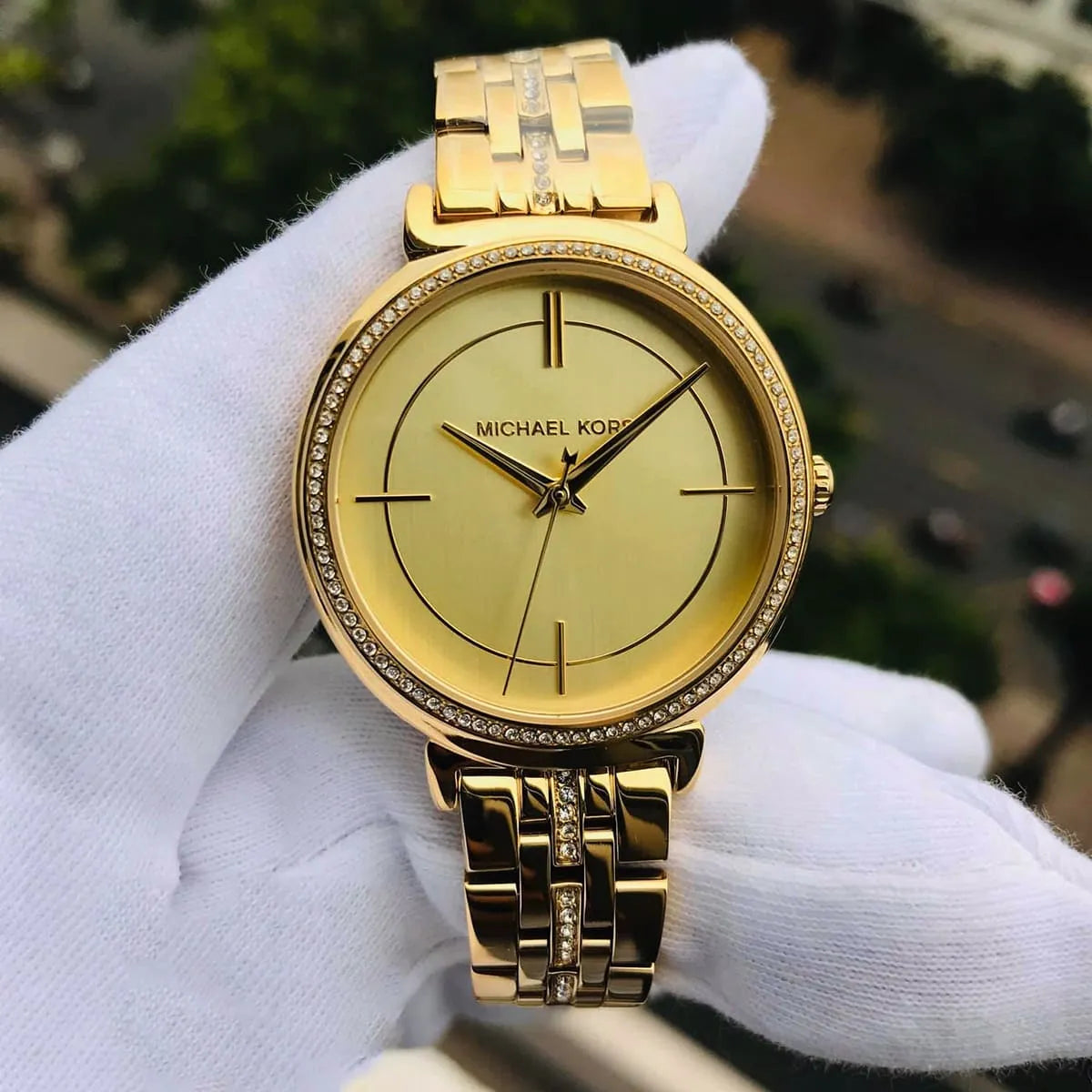  Shop Authentic Michael Kors Cinthia Quartz Gold Dial Gold Steel Strap Watch For Women - MK3681 - Luxxuri