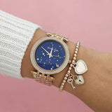  Shop Authentic Michael Kors Darci Blue Dial Rose Gold Steel Strap Watch for Women - MK3728 - Luxxuri