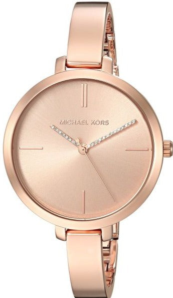  Shop Authentic Michael Kors Jaryn Quartz Rose Gold Dial Rose Gold Steel Strap Watch For Women - MK3735 - Luxxuri