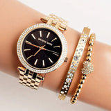  Shop Authentic Michael Kors Mini Darci Quartz Black Dial Gold Steel Strap Watch For Women - MK3738 - Luxxuri