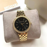  Shop Authentic Michael Kors Mini Darci Quartz Black Dial Gold Steel Strap Watch For Women - MK3738 - Luxxuri