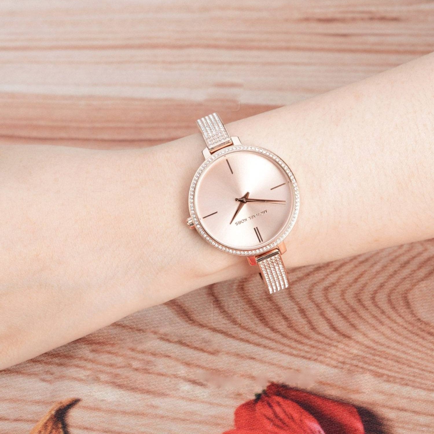  Shop Authentic Michael Kors Jaryn Quartz Rose Gold Dial Rose Gold Steel Strap Watch For Women - MK3785 - Luxxuri