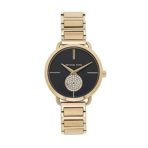  Shop Authentic Michael Kors Portia Black Dial Gold Steel Strap Watch for Women - MK3788 - Luxxuri