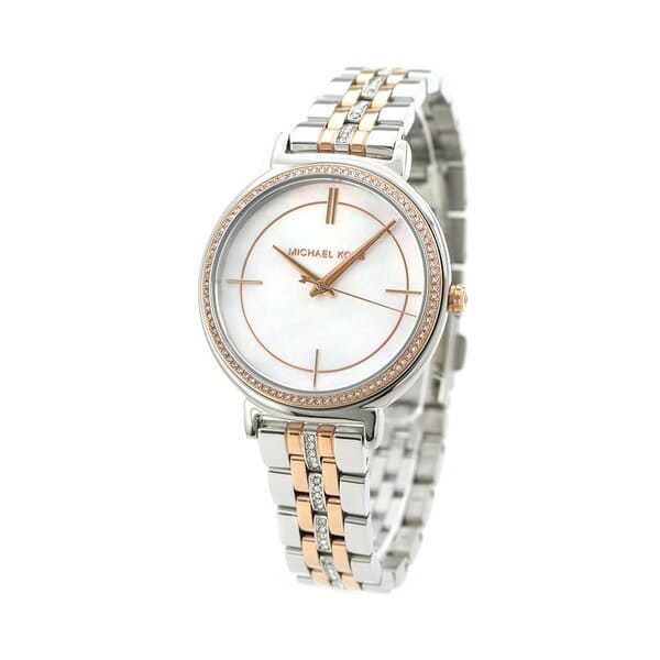  Shop Authentic Michael Kors Cinthia Mother of Pearl Dial Two Tone Steel Strap Watch For Women - MK3831 - Luxxuri