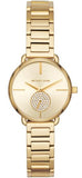  Shop Authentic Michael Kors Portia Quartz Gold Dial Gold Steel Strap Watch For Women - MK3838 - Luxxuri