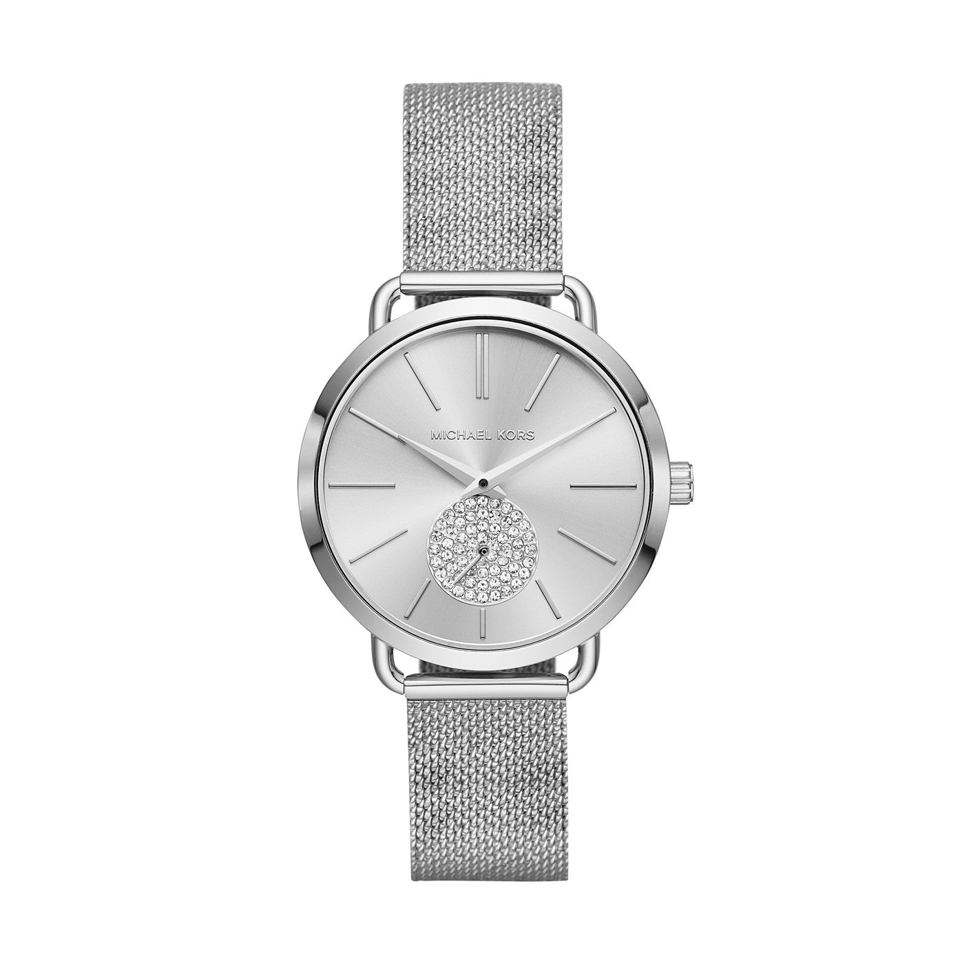  Shop Authentic Michael Kors Portia Silver Dial Silver Mesh Bracelet Watch for Women - MK3843 - Luxxuri