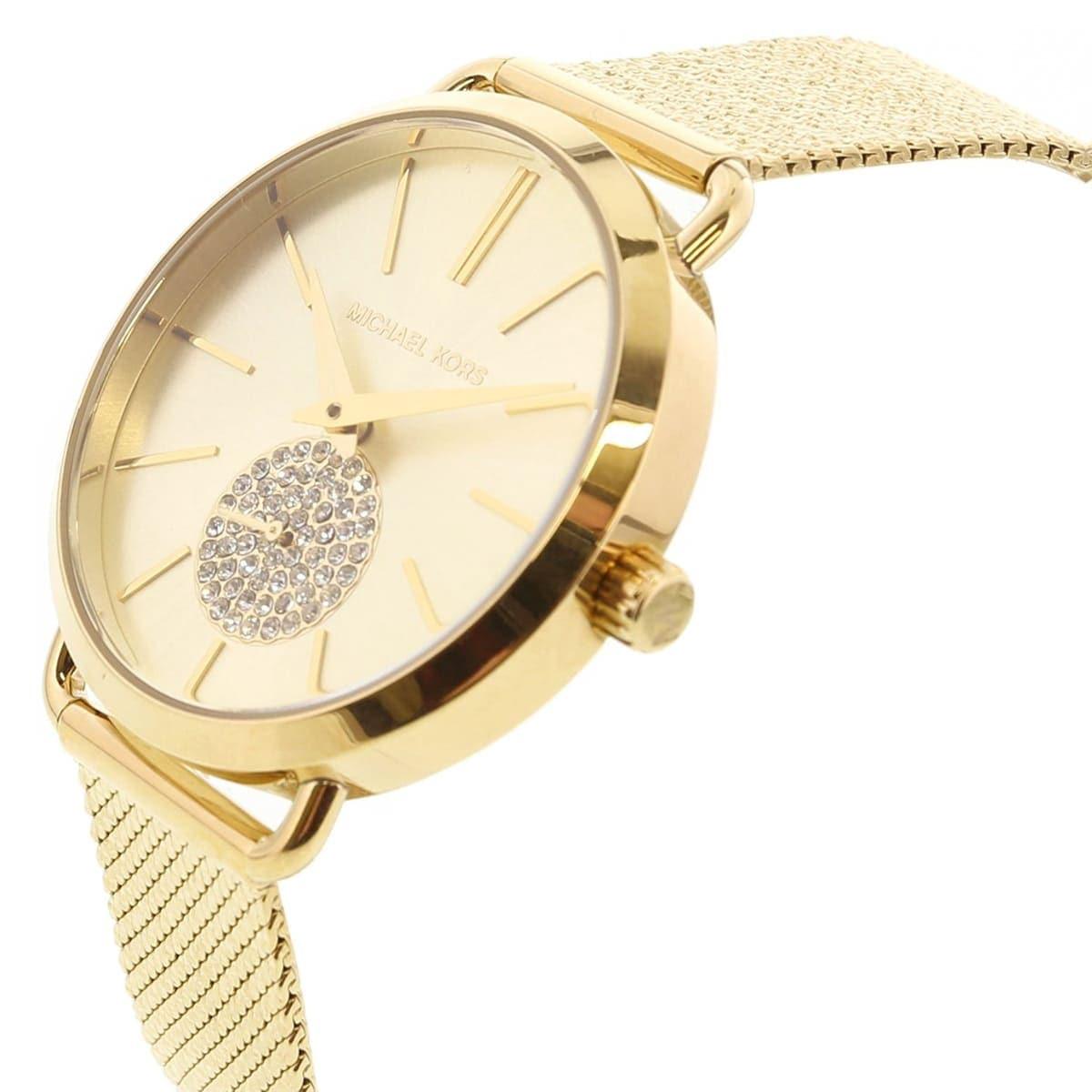 Shop Authentic Michael Kors Portia Gold Dial Gold Mesh Bracelet Watch for Women - MK3844 - Luxxuri