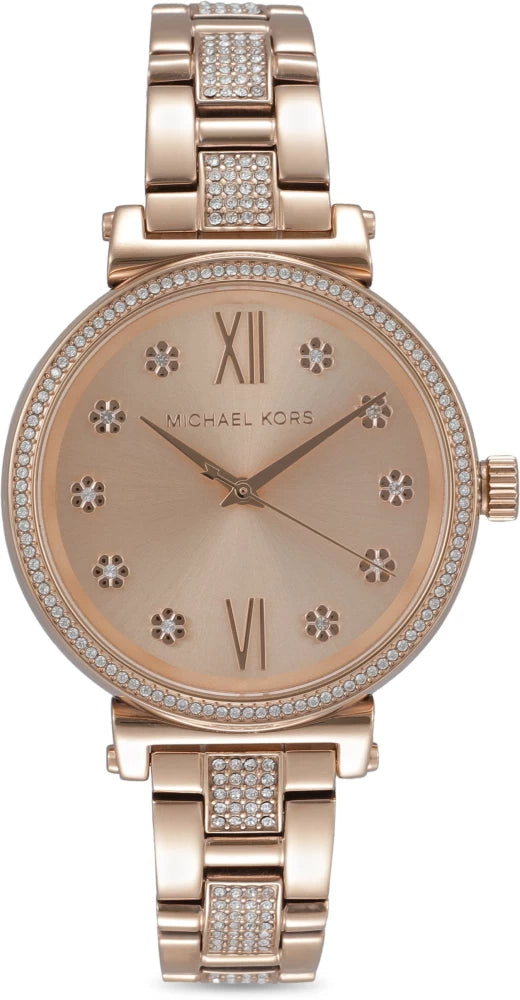  Shop Authentic Michael Kors Sofie Quartz Rose Gold Dial Rose Gold Steel Strap Watch For Women - MK3882 - Luxxuri
