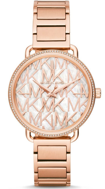  Shop Authentic Michael Kors Portia Quartz Silver Dial Rose Gold Steel Strap Watch For Women - MK3887 - Luxxuri
