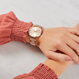  Shop Authentic Michael Kors Pyper Three-Hand Rose Gold Dial Rose Gold Steel Strap Watch For Women - MK3897 - Luxxuri