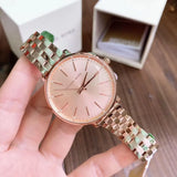  Shop Authentic Michael Kors Pyper Three-Hand Rose Gold Dial Rose Gold Steel Strap Watch For Women - MK3897 - Luxxuri