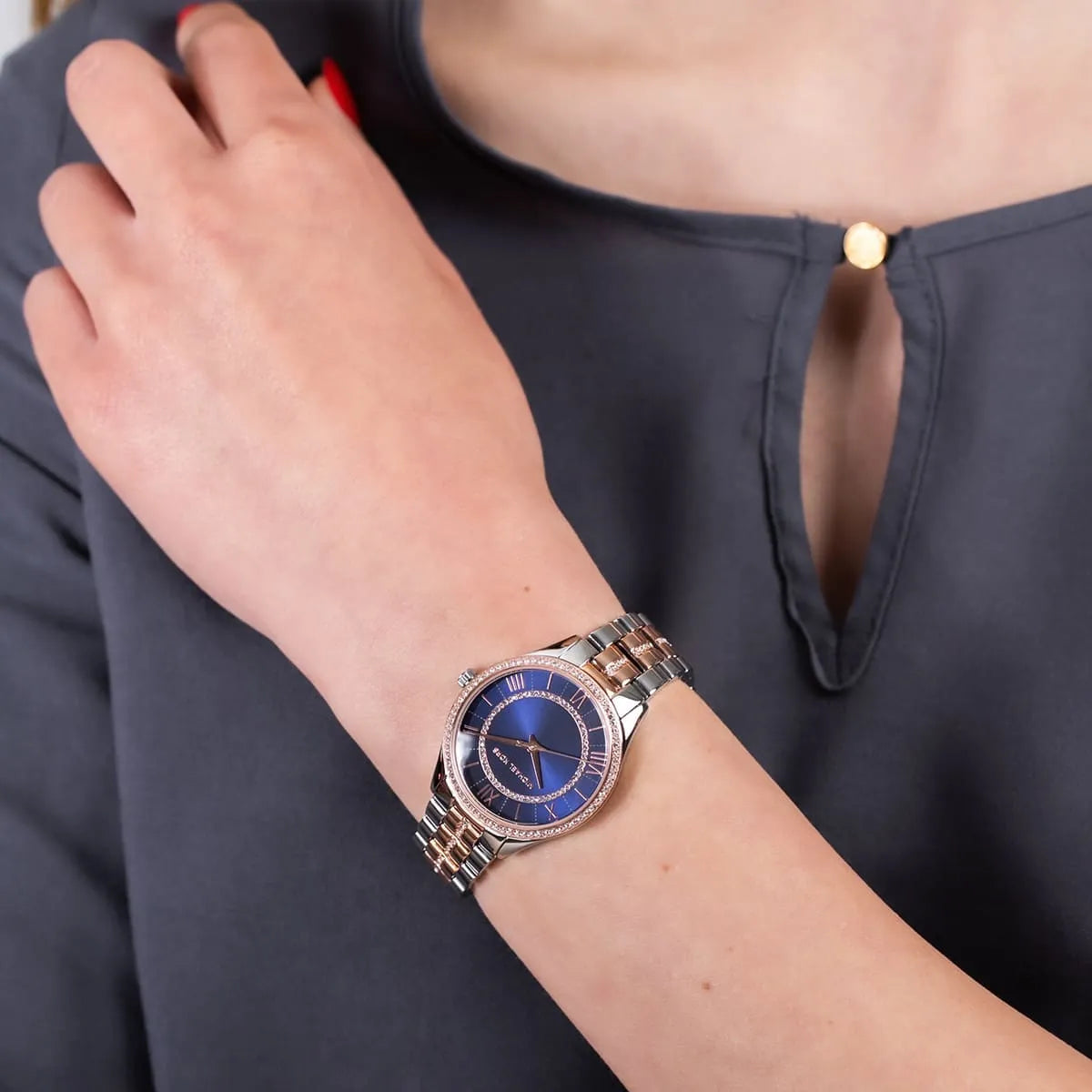  Shop Authentic Michael Kors Lauryn Quartz Blue Dial Two Tone Steel Strap Watch For Women - MK3929 - Luxxuri