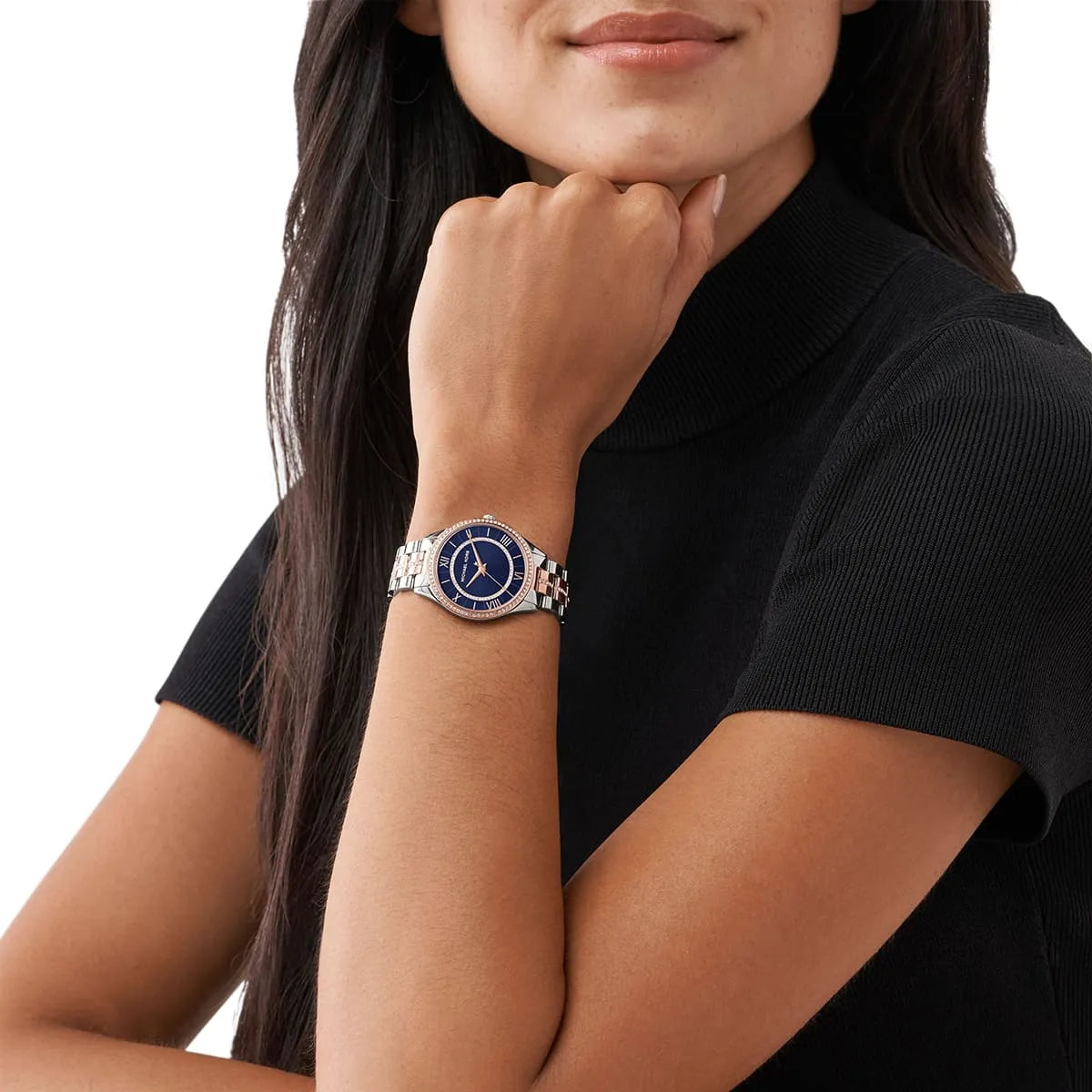  Shop Authentic Michael Kors Lauryn Quartz Blue Dial Two Tone Steel Strap Watch For Women - MK3929 - Luxxuri