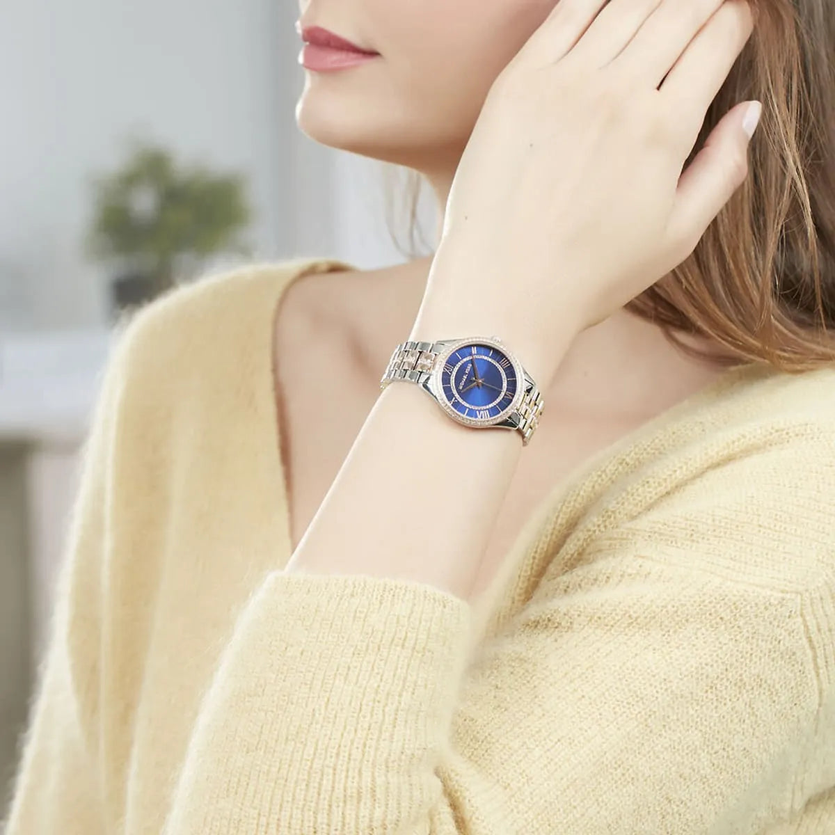  Shop Authentic Michael Kors Lauryn Quartz Blue Dial Two Tone Steel Strap Watch For Women - MK3929 - Luxxuri