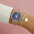 Michael Kors Sofie Analog Quartz Blue Dial Rose Gold Steel Strap Watch For Women - MK3971