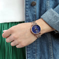 Michael Kors Sofie Analog Quartz Blue Dial Rose Gold Steel Strap Watch For Women - MK3971