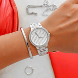  Shop Authentic Michael Kors Gabbi Quartz Crystals Silver Dial Silver Steel Strap Watch For Women - MK3984 - Luxxuri