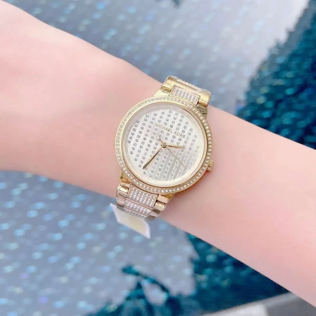  Shop Authentic Michael Kors Gabbi Crystals Gold Dial Gold Steel Strap Watch For Women - MK3985 - Luxxuri