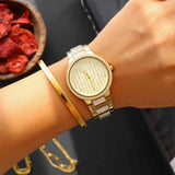  Shop Authentic Michael Kors Gabbi Crystals Gold Dial Gold Steel Strap Watch For Women - MK3985 - Luxxuri