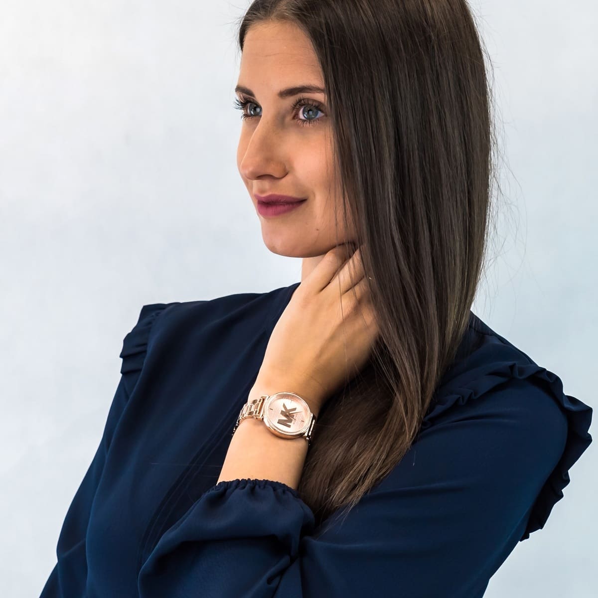  Shop Authentic Michael Kors Sofie Quartz Rose Gold Dial Rose Gold Steel Strap Watch For Women - MK4335 - Luxxuri