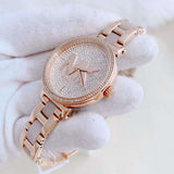  Shop Authentic Michael Kors Sofie Quartz Crystals Crystals Rose Gold Dial Rose Gold Steel Strap Watch For Women - MK4336 - Luxxuri