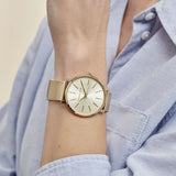  Shop Authentic Michael Kors Pyper Quartz Gold Dial Gold Mesh Strap Watch For Women - MK4339 - Luxxuri
