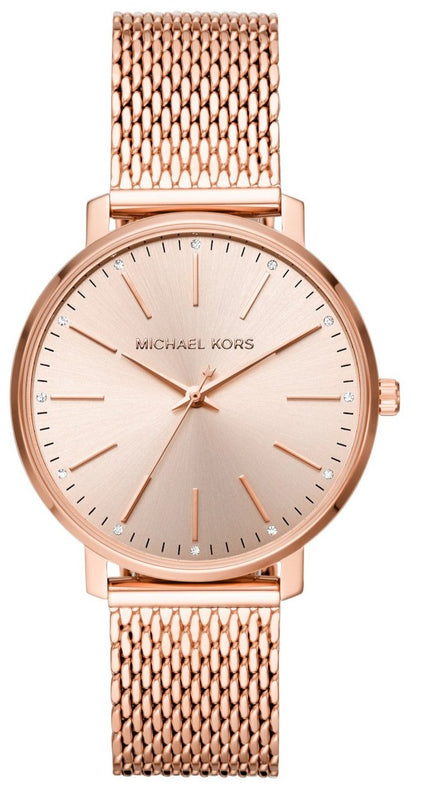  Shop Authentic Michael Kors Pyper Quartz Rose Gold Dial Rose Gold Mesh Strap Watch For Women - MK4340 - Luxxuri