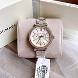  Shop Authentic Michael Kors Sofie Chronograph White Dial Two Tone Steel Strap Watch For Women - MK4353 - Luxxuri