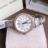  Shop Authentic Michael Kors Sofie Chronograph White Dial Two Tone Steel Strap Watch For Women - MK4353 - Luxxuri