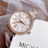  Shop Authentic Michael Kors Sofie Chronograph White Dial Two Tone Steel Strap Watch For Women - MK4353 - Luxxuri