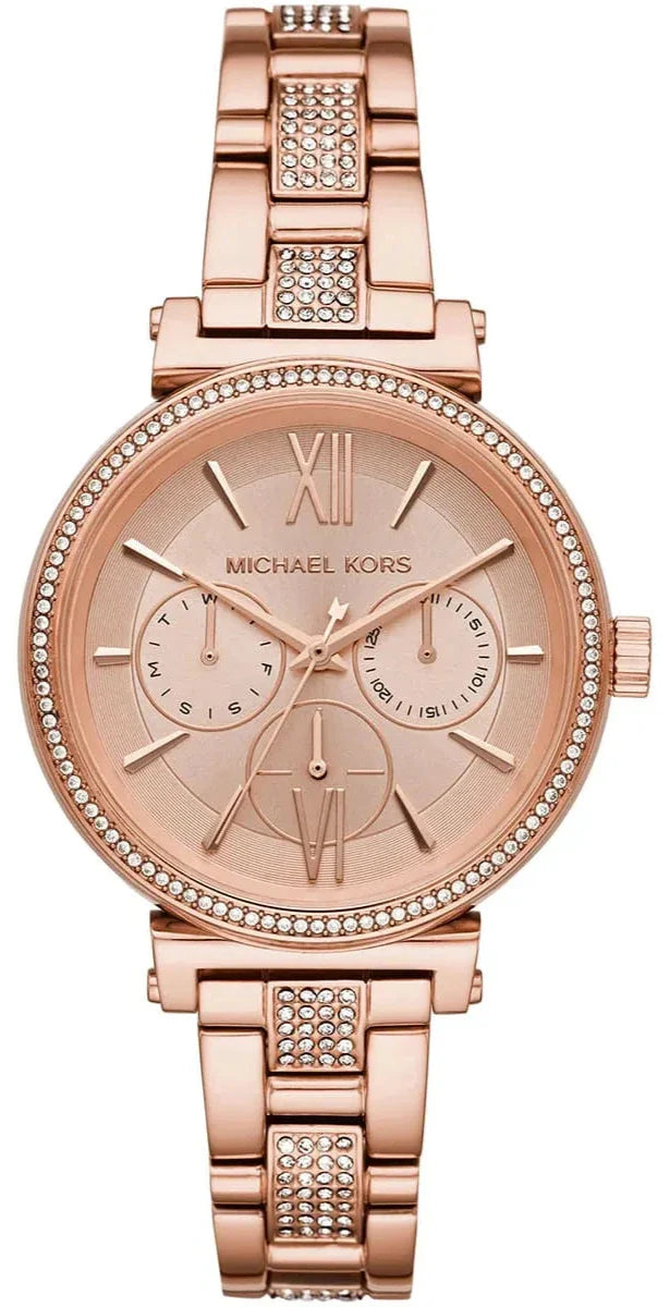  Shop Authentic Michael Kors Sofie Quartz Rose Gold Dial Rose Gold Steel Strap Watch For Women - MK4354 - Luxxuri