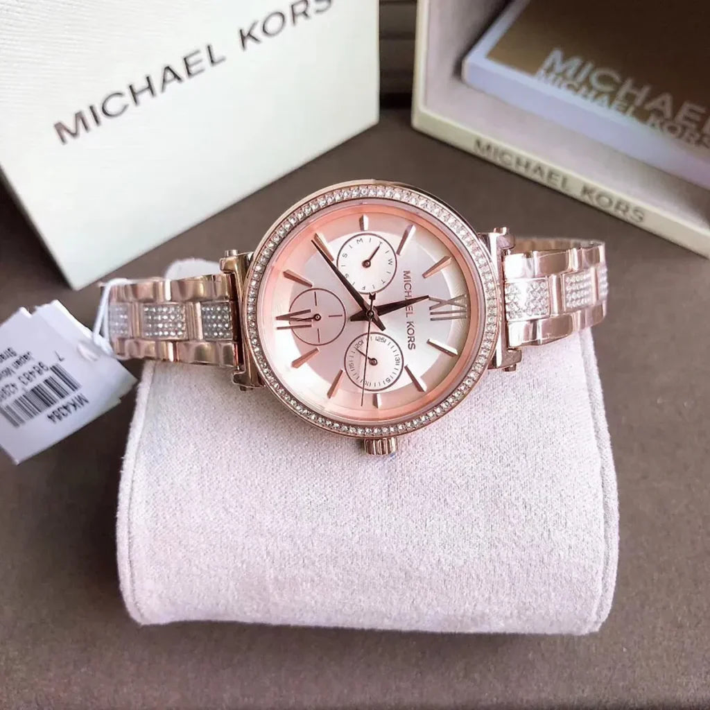  Shop Authentic Michael Kors Sofie Quartz Rose Gold Dial Rose Gold Steel Strap Watch For Women - MK4354 - Luxxuri